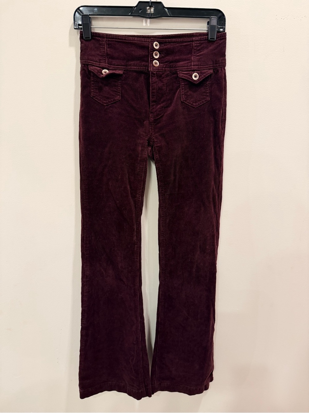 Pilcro and the Letterpress Corduroy Wide-Leg Jeans in Deep Burgundy